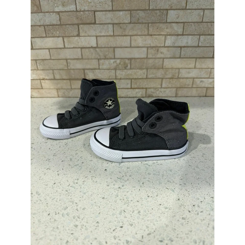 Converse Chuck Taylor All Star Toddler High Top Sneakers Gray Black Kids Shoes